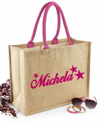 borsa mare con nome - Borsa con stampa: un regalo originale per ogni donna